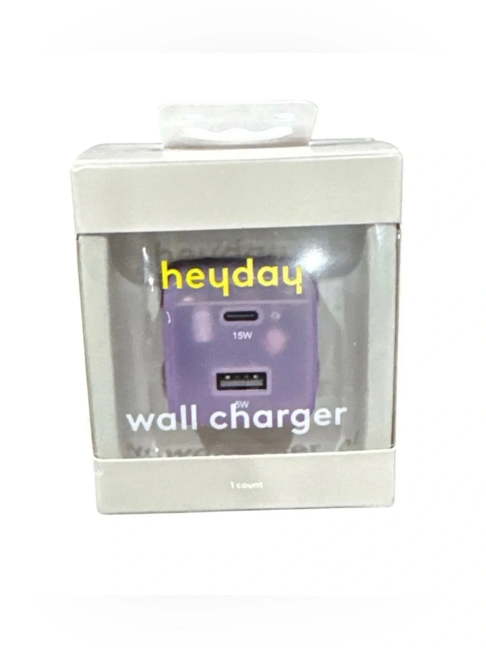 heyday Purple Wired Headphones with Matching Cable and Wall Charger